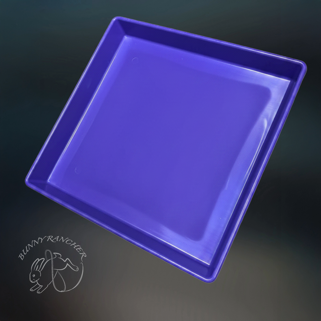 24" x 24" Heavy-Duty Colorful Plastic Rabbit Cage Trays | Easy-Clean Replacement Pans